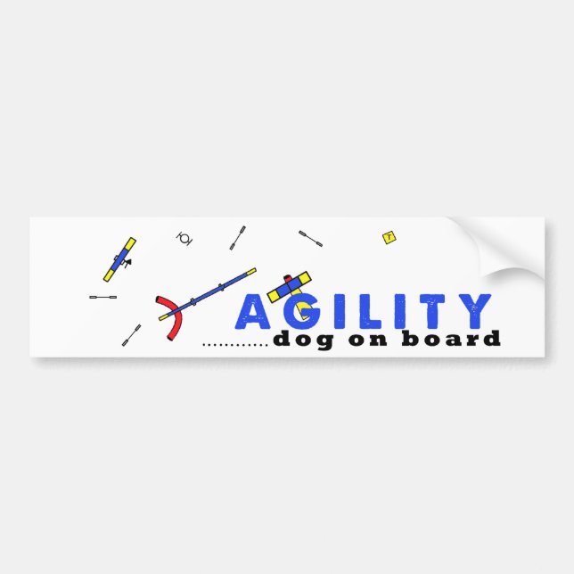 Course Agility dog on Board Bumper Sticker (Front)