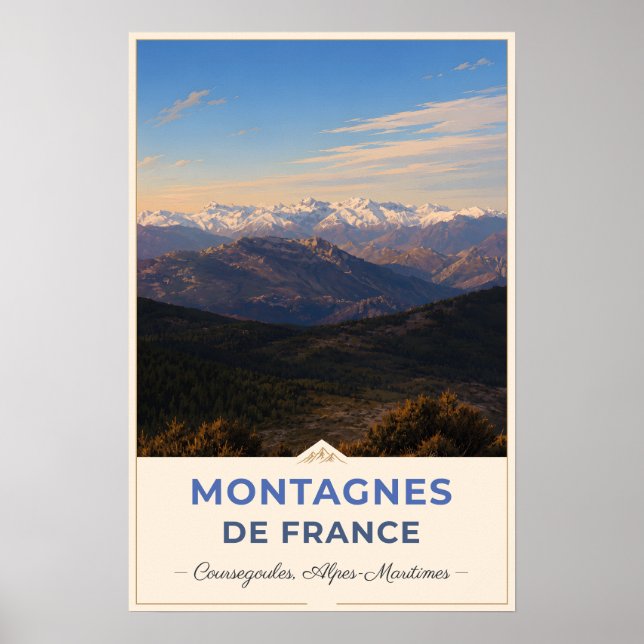 Coursegoules, France – Mountain Panorama Poster (Front)