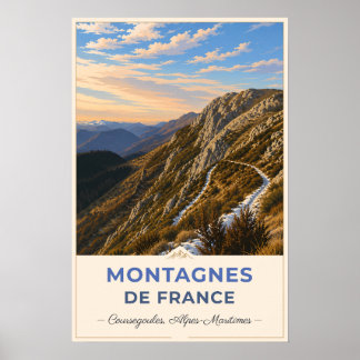 Coursegoules, France – Mountain Peaks Poster