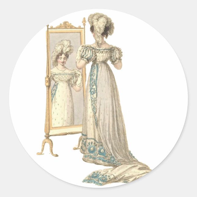 Court Dress 1822 Classic Round Sticker (Front)