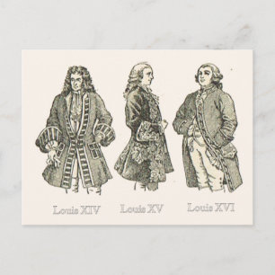 Court dress, Louis XIV, XV and XVI Postcard