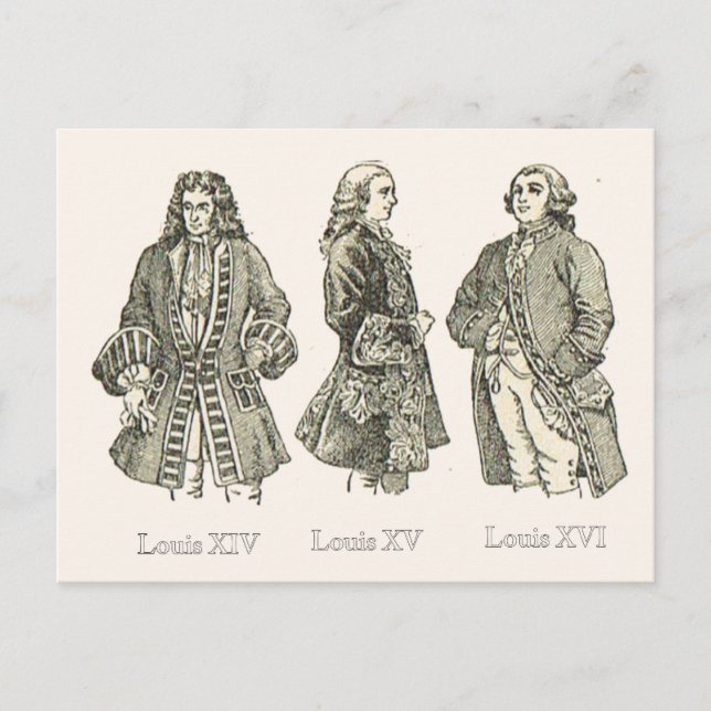 Court dress, Louis XIV, XV and XVI Postcard (Front)