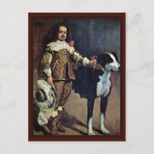 Court Dwarf With A Dog By Diego Velázquez Postcard