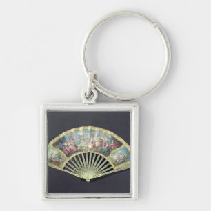Court Fan, French, 18th century  (ivory and w/c on Key Ring