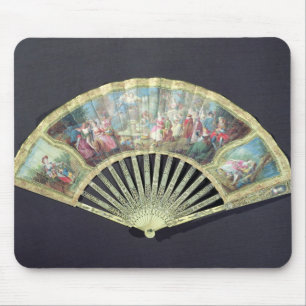 Court Fan, French, 18th century  (ivory and w/c on Mouse Pad