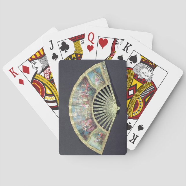 Court Fan, French, 18th century  (ivory and w/c on Playing Cards (Back)