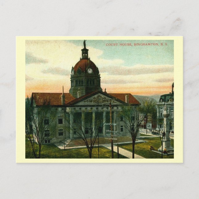 Court House, Binghamton, New York Vintage Postcard (Front)