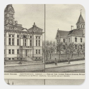 Court House, Kansas Square Sticker