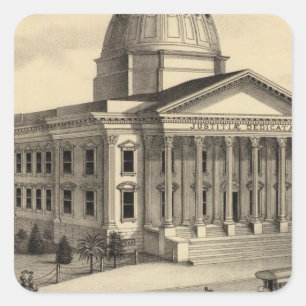 Court House, Santa Clara Co Square Sticker