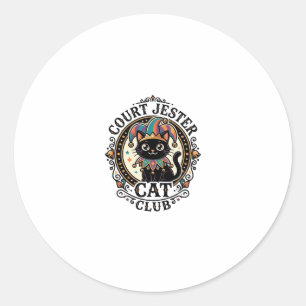 Court Jester Cat Funny Cat Lover Design - Court Je Classic Round Sticker