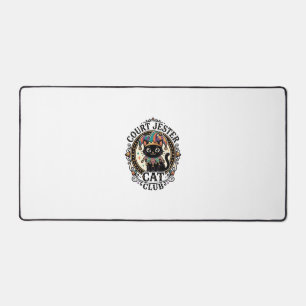 Court Jester Cat Funny Cat Lover Design - Court Je Desk Mat