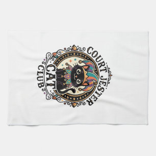 Court Jester Cat Funny Cat Lover Design - Court Je Tea Towel