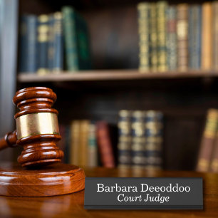 Court Judge Black Desk Name Plate