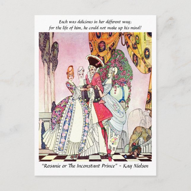 Court Ladies and seductive RAKE illustration Postcard (Front)