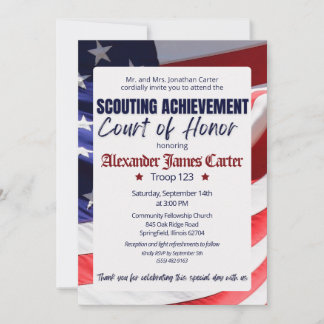 Court of Honor Ceremony Invitation