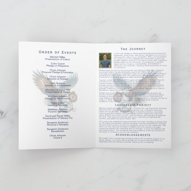 Court of Honor Program Programme (Inside)