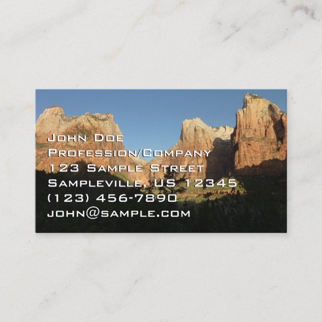 Court of the Patriarchs I at Zion National Park Business Card (Front)