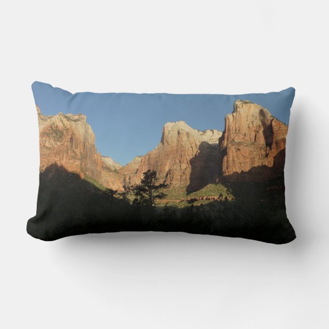 Court of the Patriarchs I at Zion National Park Lumbar Cushion (Front)
