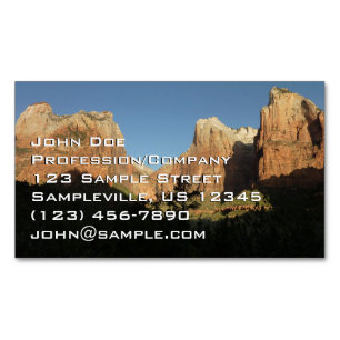 Court of the Patriarchs I at Zion National Park Magnetic Business Card