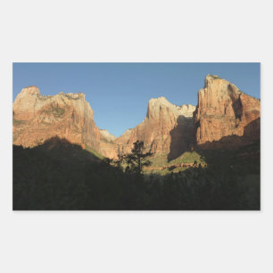 Court of the Patriarchs I at Zion National Park Rectangular Sticker