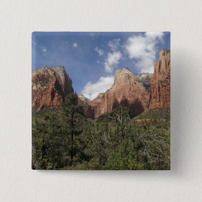 Court of the Patriarchs II at Zion National Park 15 Cm Square Badge (Front)