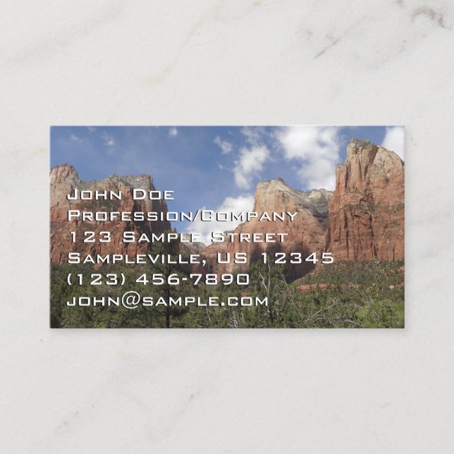 Court of the Patriarchs II at Zion National Park Business Card (Front)