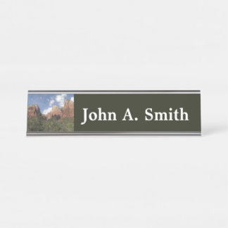 Court of the Patriarchs II at Zion National Park Desk Name Plate