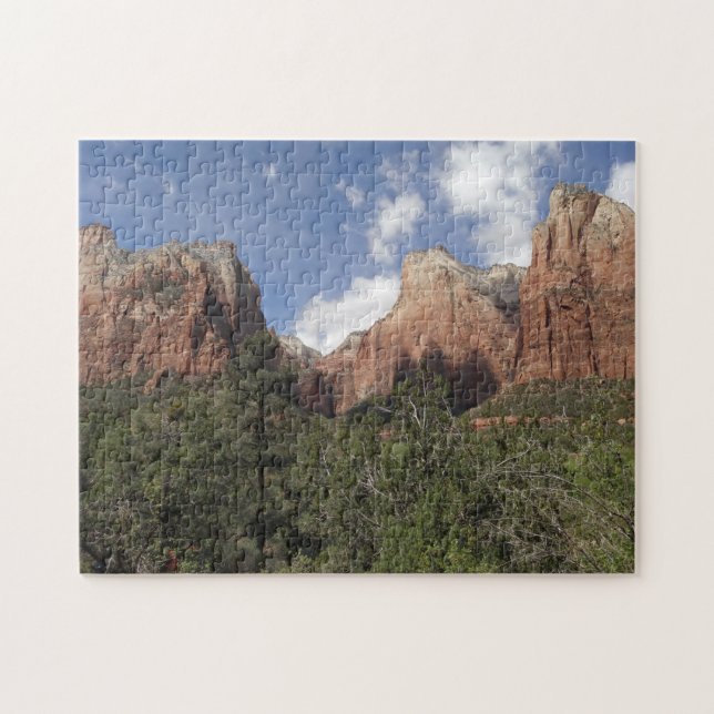 Court of the Patriarchs II at Zion National Park Jigsaw Puzzle (Horizontal)