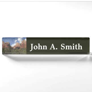 Court of the Patriarchs II at Zion National Park Nameplate