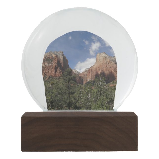 Court of the Patriarchs II at Zion National Park Snow Globe (Front)