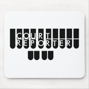 Court reporter keys black white mouse pad