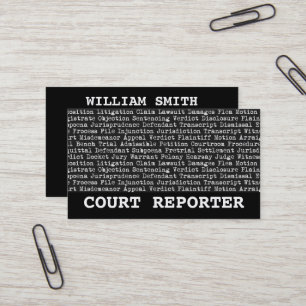 Court Reporter Legal Terminology Business Card