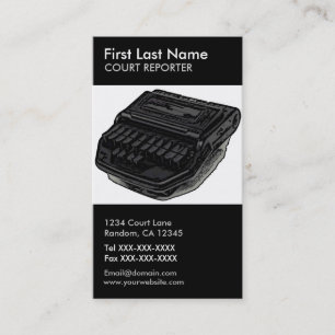 Court reporter steno machine vertical custom cards