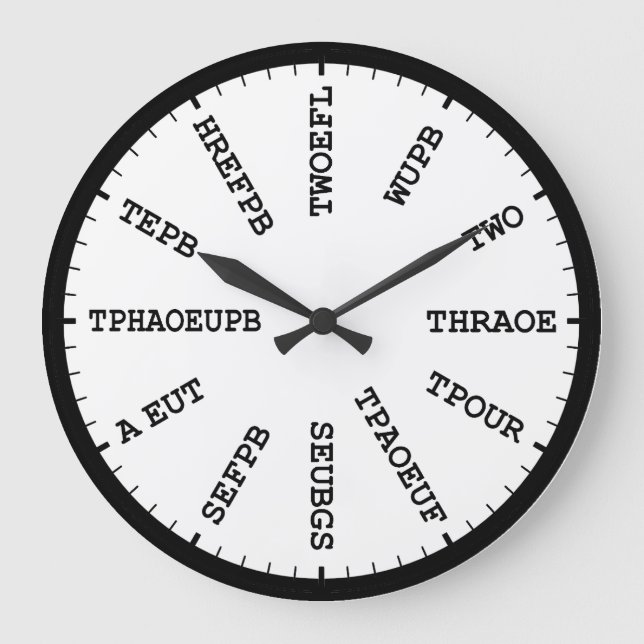 Court Reporter Steno Stenography Clock (Front)