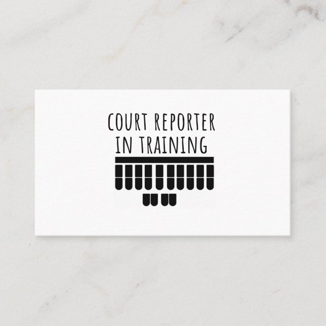 Court reporting in training business card (Front)