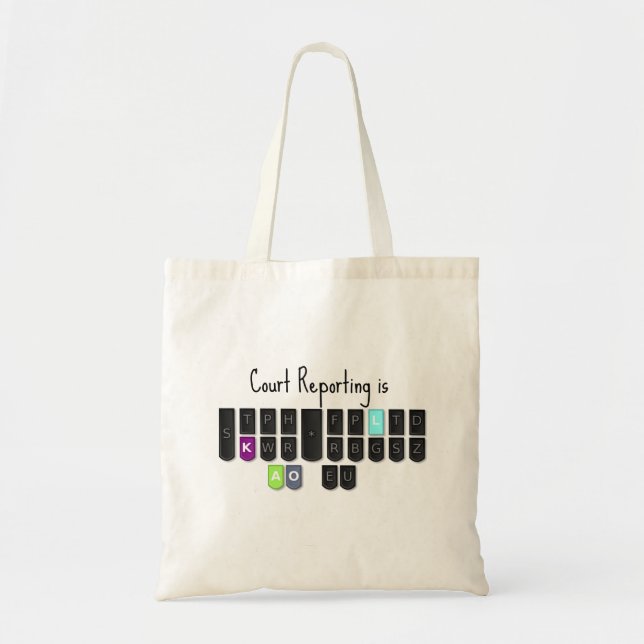 Court Reporting is Cool Steno Keyboard Tote Bag (Front)