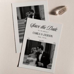 Court Wedding Save the Date Photo Invitation