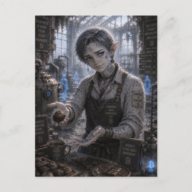 Courtesy / Chocolate Maker / Chocolate Factory Postcard (Front)