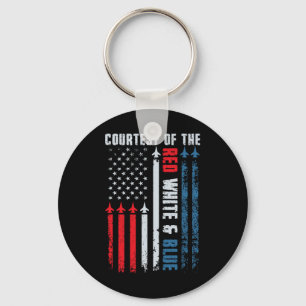 Courtesy Of The Red White And Blue Shirt Men Women Key Ring