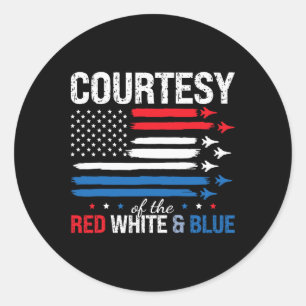 Courtesy Of The Usa Red White And Blue 4th Of July Classic Round Sticker