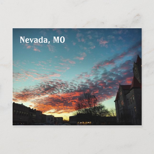 Courthouse and sunset postcard (Front)