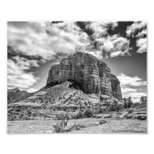 Courthouse Butte - Black & White   Photo Print