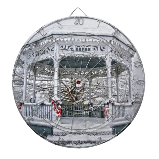 Courthouse Gazebo in the Snow Dartboard (Front)