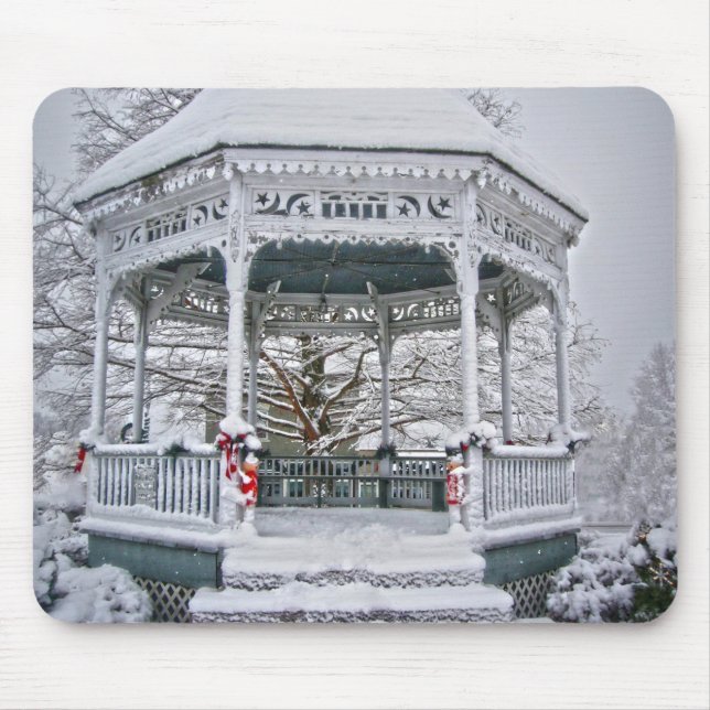 Courthouse Gazebo in the Snow Mouse Pad (Front)