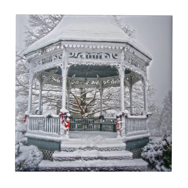 Courthouse Gazebo in the Snow Tile (Front)