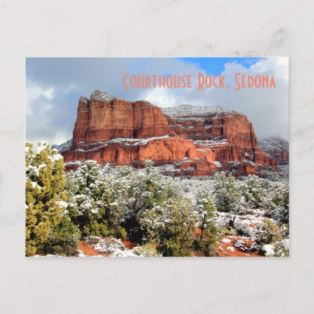 Courthouse Rock, Sedona AZ Winter Post card (Front)