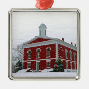 Courthouse Snow Metal Tree Decoration