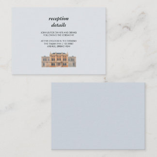 Courthouse Wedding Dinner Reception Details Enclosure Card