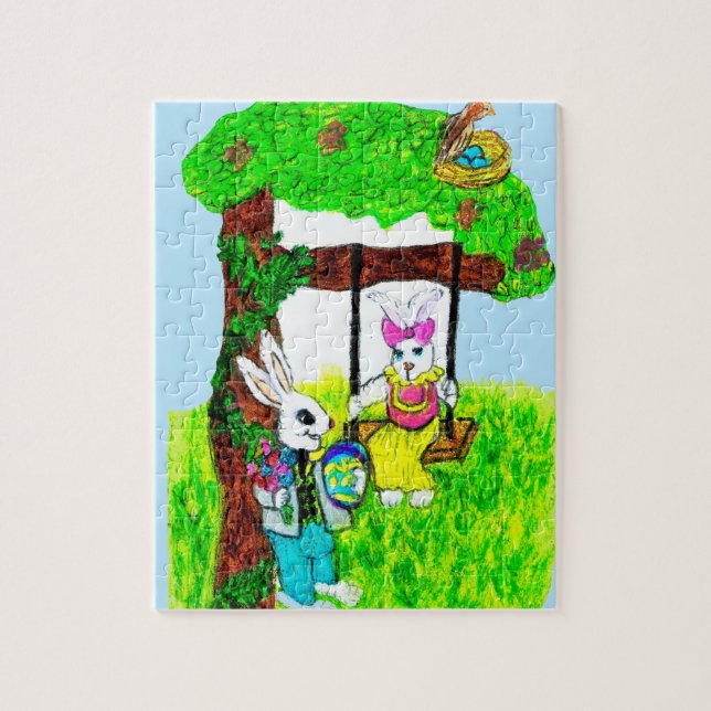 COURTING EASTER BUNNY puzzle (Vertical)