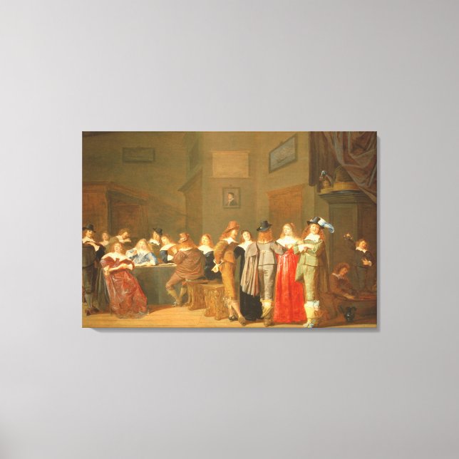Courting Scene, 1644 (oil on canvas) Canvas Print (Front)
